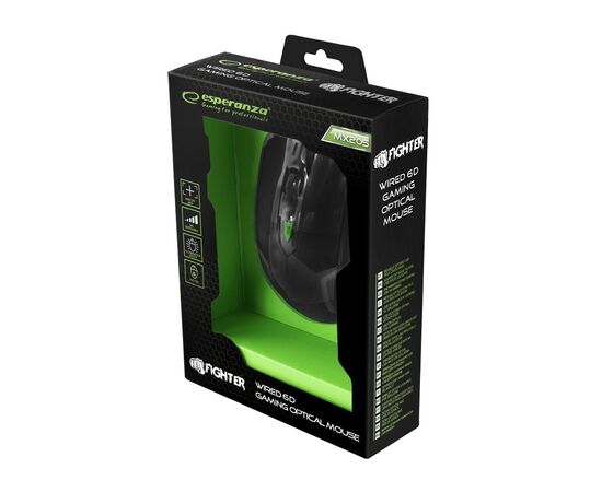 Мышка Esperanza MX205 Fighter green (EGM205G), изображение 4 Мышка Esperanza MX205 Fighter green (EGM205G), изображение 4