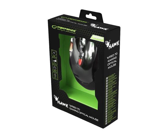 Мышка Esperanza MX401 Hawk black-red (EGM401KR), изображение 4 Мышка Esperanza MX401 Hawk black-red (EGM401KR), изображение 4