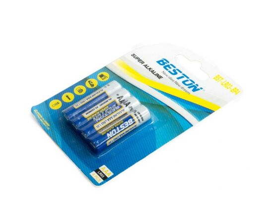 Батарейка Beston AAA 1.5V Alkaline * 4 (AAB1833), изображение 3 Батарейка Beston AAA 1.5V Alkaline * 4 (AAB1833), изображение 3