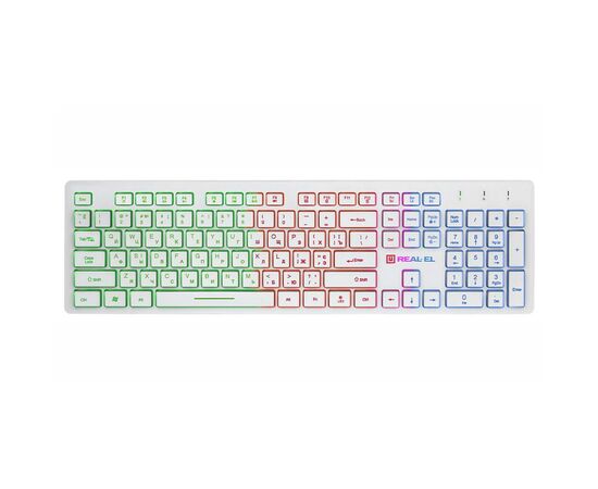 Клавиатура REAL-EL 7070 Comfort Backlit, white