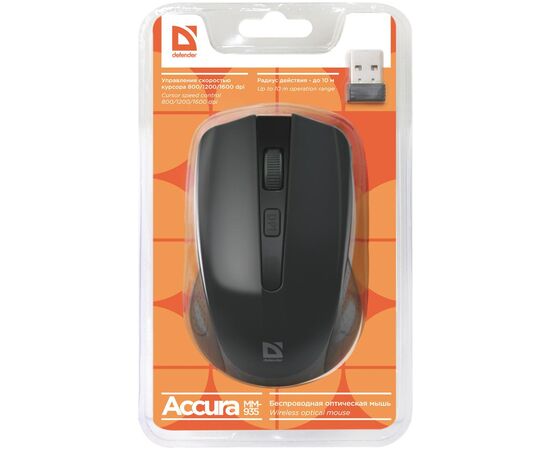 Мишка Defender Accura MM-935 Black (52935), зображення 4 Мишка Defender Accura MM-935 Black (52935), зображення 4