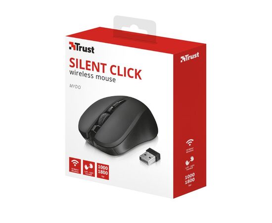 Мишка Trust Mydo Silent wireless mouse black (21869), зображення 5 Мишка Trust Mydo Silent wireless mouse black (21869), зображення 5