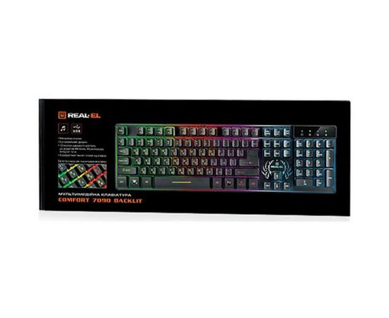 Клавиатура REAL-EL 7090 Comfort Backlit, black, изображение 4 Клавиатура REAL-EL 7090 Comfort Backlit, black, изображение 4