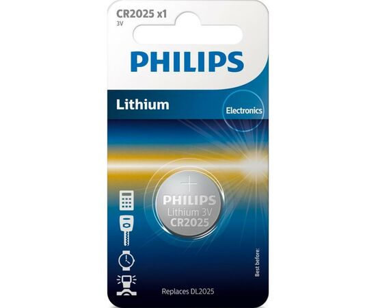 Батарейка Philips CR2025 Lithium * 1 (CR2025/01B)