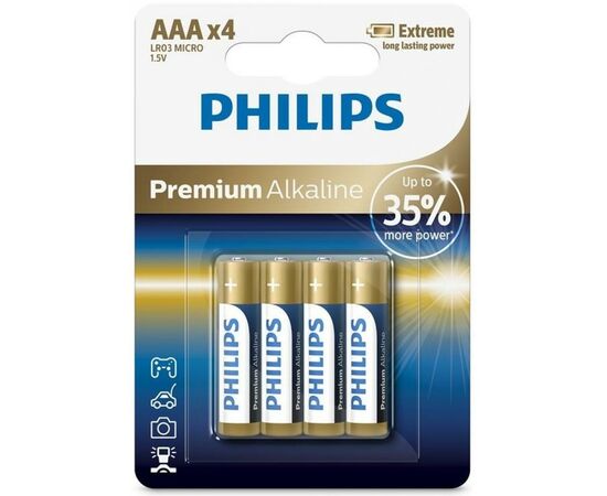 Батарейка Philips AAA LR03 Premium Alkaline * 4 (LR03M4B/10)