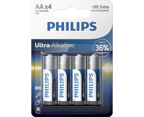 Батарейка Philips AA LR6 Ultra Alkaline * 4 (LR6E4B/10)