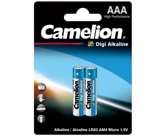 Батарейка Camelion AAA LR03/2BL Digi Alkaline (LR03-BP2DG)