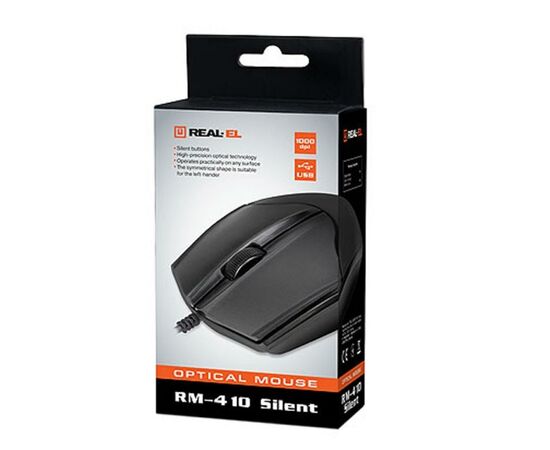Мишка REAL-EL RM-410 Silent Black, зображення 6 Мишка REAL-EL RM-410 Silent Black, зображення 6
