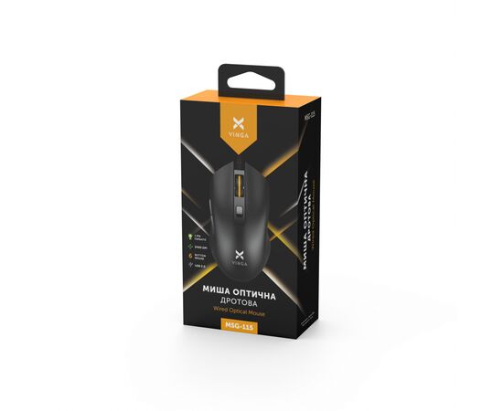 Мышка Vinga MSG-115 Black, изображение 3 Мышка Vinga MSG-115 Black, изображение 3