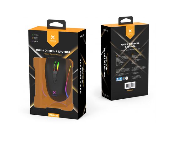 Мышка Vinga MSG-180 Black, изображение 7 Мышка Vinga MSG-180 Black, изображение 7