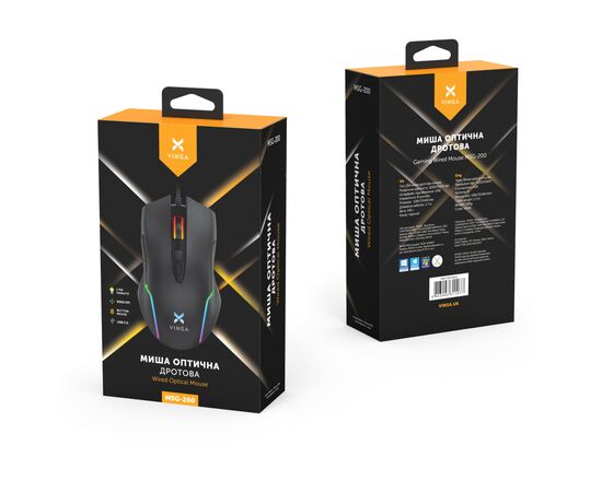 Мышка Vinga MSG-200 Black, изображение 7 Мышка Vinga MSG-200 Black, изображение 7