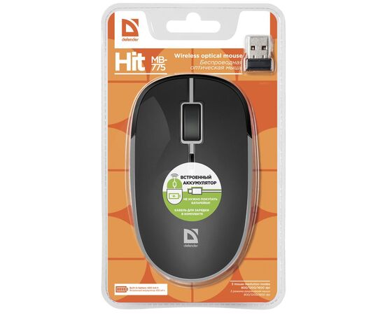 Мышка Defender Hit MB-775 Black (52775), изображение 4 Мышка Defender Hit MB-775 Black (52775), изображение 4