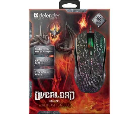 Мышка Defender OverLord GM-890 Black (52890), изображение 10 Мышка Defender OverLord GM-890 Black (52890), изображение 10