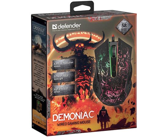 Мышка Defender Demoniac GM-540L Black (52540), изображение 3 Мышка Defender Demoniac GM-540L Black (52540), изображение 3
