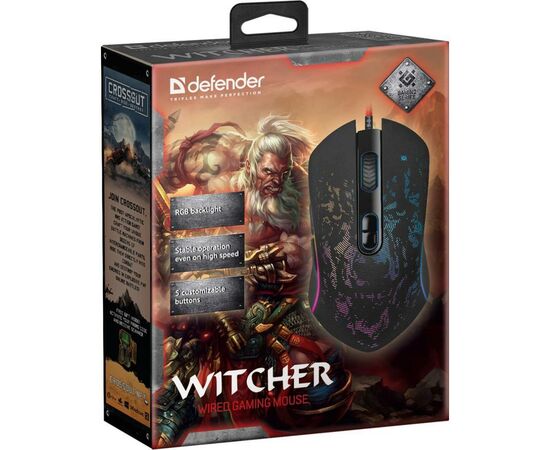 Мишка Defender Witcher GM-990 RGB Black (52990), зображення 4 Мишка Defender Witcher GM-990 RGB Black (52990), зображення 4