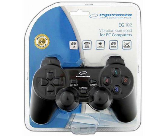 Геймпад Esperanza Vibration gamepad USB warrior (EG102), изображение 4 Геймпад Esperanza Vibration gamepad USB warrior (EG102), изображение 4