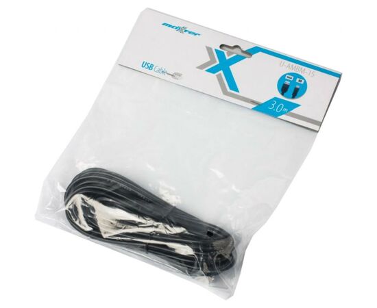 Кабель для принтера USB2.0 AM/BM 3.0m Maxxter (U-AMBM-10), изображение 2 Кабель для принтера USB2.0 AM/BM 3.0m Maxxter (U-AMBM-10), изображение 2