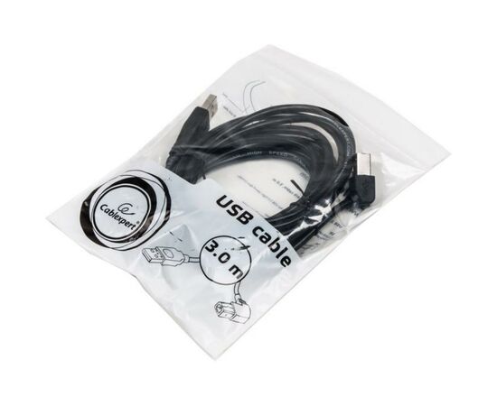 Кабель для принтера USB 2.0 AM/BM 3.0m Cablexpert (CCP-USB2-AMBM90-10), изображение 2 Кабель для принтера USB 2.0 AM/BM 3.0m Cablexpert (CCP-USB2-AMBM90-10), изображение 2