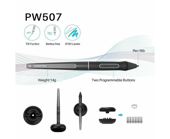 Графічний планшет Huion Kamvas Pro 13 (PRO13), зображення 6 Графічний планшет Huion Kamvas Pro 13 (PRO13), зображення 6