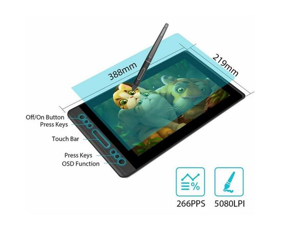 Графічний планшет Huion Kamvas Pro 13 (PRO13), зображення 9 Графічний планшет Huion Kamvas Pro 13 (PRO13), зображення 9