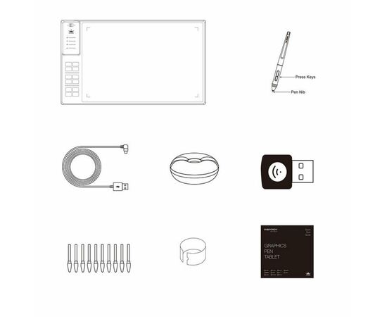 Графічний планшет Huion Giano WH1409 V2 (WH1409V2), зображення 9 Графічний планшет Huion Giano WH1409 V2 (WH1409V2), зображення 9