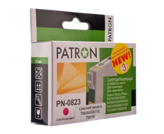 Картридж Patron для EPSON R270/290/390/RX590 MAGENTA (PN-0823) (CI-EPS-T08134-M3-PN)