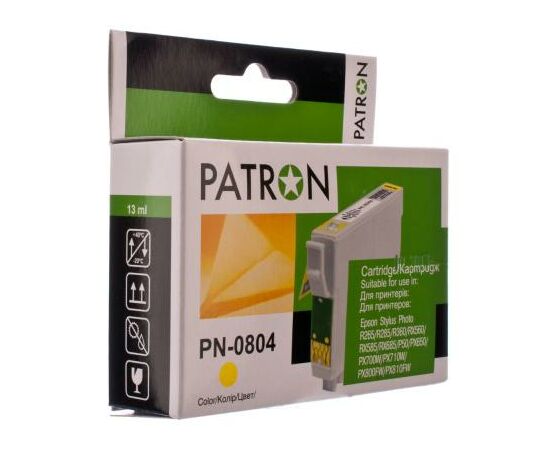 Картридж Patron EPSON R265/285/360,RX560/585/685,P50,PX650 YELLOW (T0804) (PN-0804)