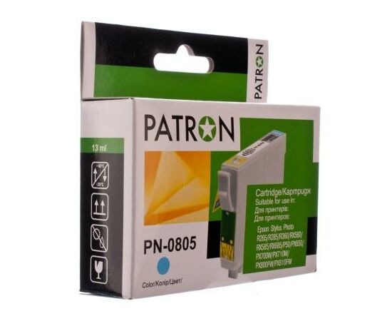 Картридж Patron EPSON R265/285/360,RX560/585/685,P50,PX650 LIGHT CYAN (T0805 (PN-0805)