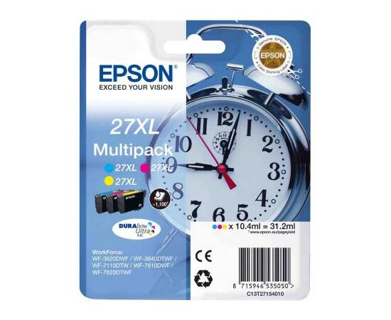 Картридж Epson 27XL WF-7620 Bundle (C,M,Y) XL (C13T27154020/C13T27154022)