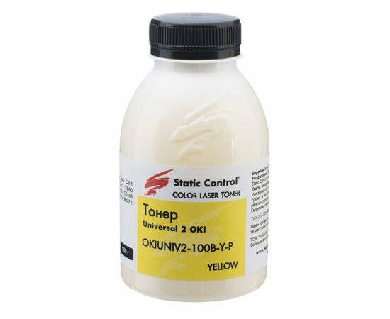 Тонер Oki universal2 (Glossy) 100г Yellow Static Control (OKIUNIV2-100B-Y-P)