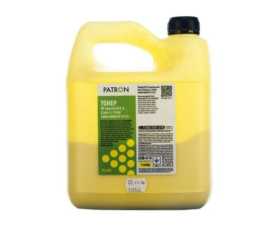 Тонер HP CLJ 1500/3000/4600/CP1215 HCS-A 1кг YELLOW Patron (PN-HCS-A-Y-1)