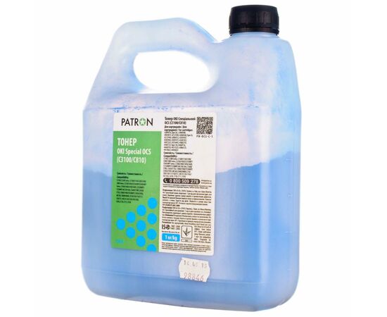 Тонер OKI C3100/C810 1кг CYAN OCS Patron (PN-OC3100-C-1)
