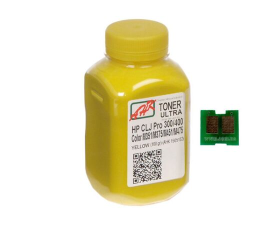Тонер HP CLJ Pro 300/400/M475 100г Yellow +chip AHK (1505165)