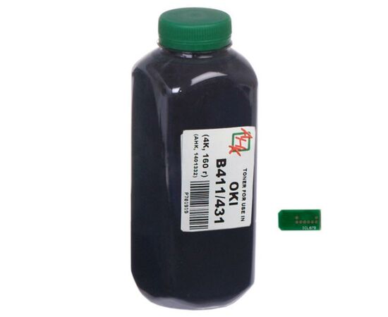 Тонер Oki B411/431, 160г Black +chip AHK (1401333)