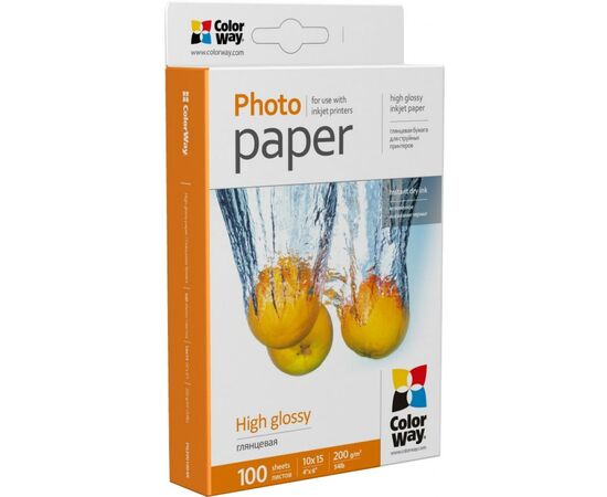Фотобумага ColorWay 10x15 200г glossy, 100с (PG2001004R), изображение 2 Фотобумага ColorWay 10x15 200г glossy, 100с (PG2001004R), изображение 2