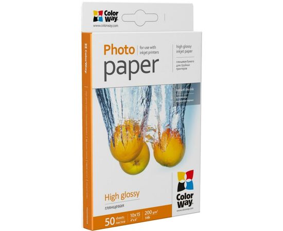 Фотобумага ColorWay 10x15 200г glossy, 50с (PG2000504R), изображение 2 Фотобумага ColorWay 10x15 200г glossy, 50с (PG2000504R), изображение 2
