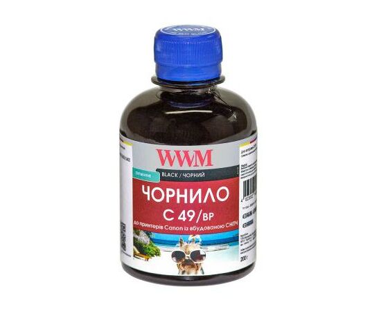 Чорнило WWM CANON GI-490 200г Black Pigmented (C49/BP)
