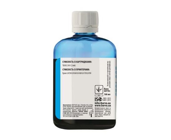 Чернила Barva Epson L4150/L4160 (101) Cyan 100 мл (E101-559), изображение 2 Чернила Barva Epson L4150/L4160 (101) Cyan 100 мл (E101-559), изображение 2