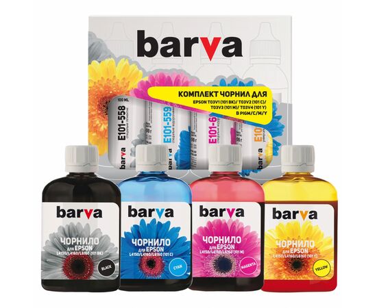Чорнило Barva Epson L4150/L4160 B/C/M/Y (4х100 мл) SET (E101-100-MP)