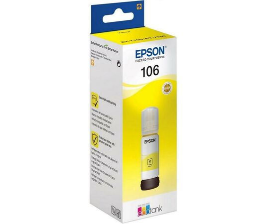 Контейнер с чернилами Epson 106 yellow (C13T00R440), изображение 2 Контейнер с чернилами Epson 106 yellow (C13T00R440), изображение 2