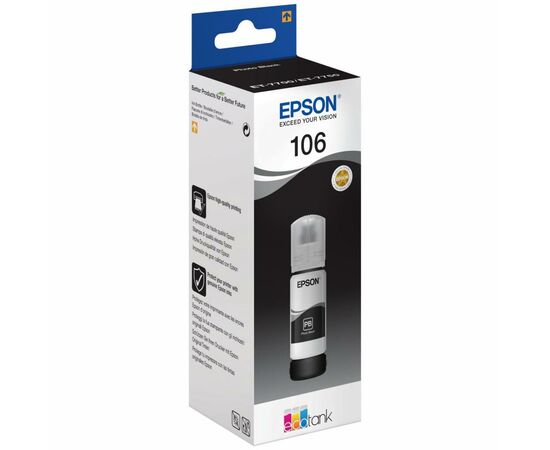 Контейнер с чернилами Epson 106 black (C13T00R140), изображение 2 Контейнер с чернилами Epson 106 black (C13T00R140), изображение 2
