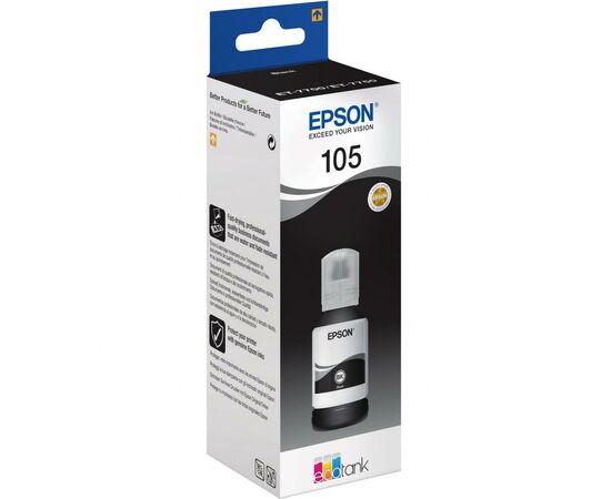 Контейнер с чернилами Epson 105 black pigmented (C13T00Q140), изображение 2 Контейнер с чернилами Epson 105 black pigmented (C13T00Q140), изображение 2