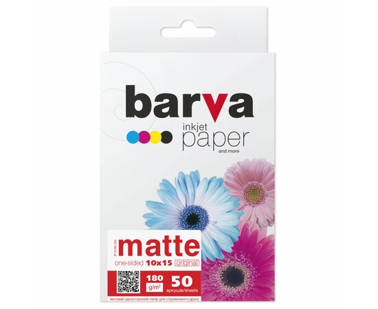 Фотобумага Barva 10x15, 80 g/m2, matt, 50арк (A180-254)