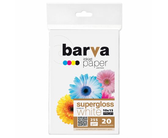 Фотопапір Barva 10x15, 255 g/m2, PROFI, 20арк, supergloss (R255-221)