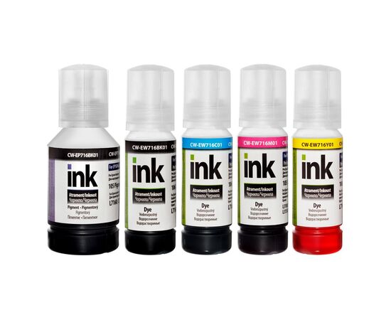 Чернила ColorWay Epson L7160/7180 (140мл+4х70мл) BKP/BK/С/M/Y (CW-EP716/EW716SET01)