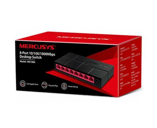 Коммутатор сетевой Mercusys MS108G, изображение 4 Коммутатор сетевой Mercusys MS108G, изображение 4
