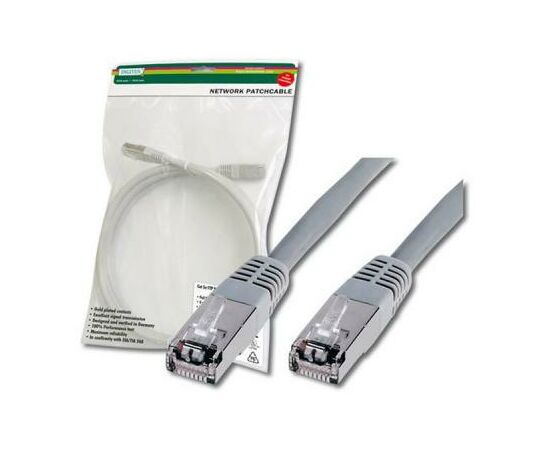 Патч-корд Digitus 0.5м, cat.5e, SF-UTP, AWG 26/7, gray (DK-1531-005)