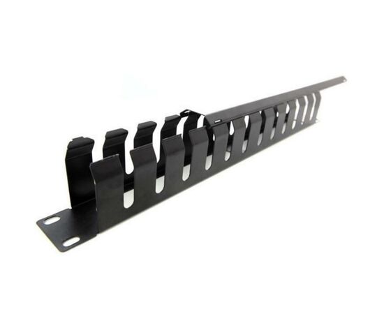 Кабельный организатор Hypernet 19" 1U с крышкой для шкафа или стойки, металл (CM-1U), изображение 3 Кабельный организатор Hypernet 19" 1U с крышкой для шкафа или стойки, металл (CM-1U), изображение 3