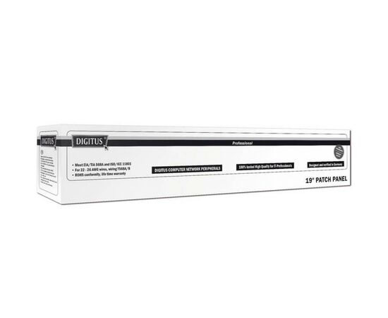 Патч-панель Digitus 19" 0.5U, 24xRJ45, CAT 6 STP в сборе (DN-91624S-SL-SH), изображение 3 Патч-панель Digitus 19" 0.5U, 24xRJ45, CAT 6 STP в сборе (DN-91624S-SL-SH), изображение 3