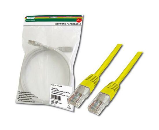 Патч-корд Digitus 1м, cat.5e, UTP, AWG 26/7, yellow (DK-1511-010/Y)